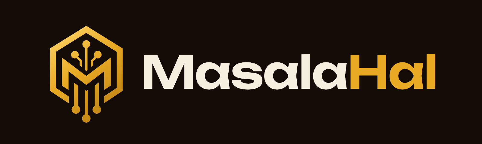 MasalaHal logotipi — qorong'i fon